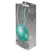 ティール（緑がかった色）ファンシークリスマスオーナメント抱き枕 ワインギフトバッグ (裏面アングル)