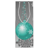 ティール（緑がかった色）ファンシークリスマスオーナメント抱き枕 ワインギフトバッグ (裏面)