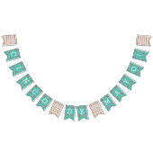 ティール（緑がかった色）フィエスタフローラシンコデマヨバンティンバナー バンティングフラッグ (全)