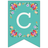 ティール（緑がかった色）フィエスタフローラシンコデマヨバンティンバナー バンティングフラッグ (第2の旗)