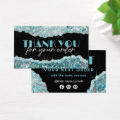 ティール（緑がかった色）フェイクグリッターシークイン割引カード (デスク)