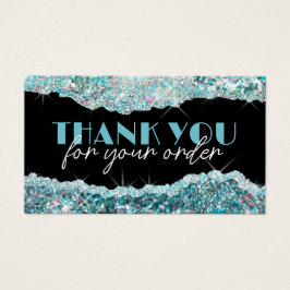 ティール（緑がかった色）フェイクグリッターシークイン割引カード