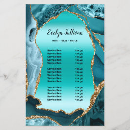 ティール(緑がかった色)フェイク箔の価格リストのチラシ チラシ