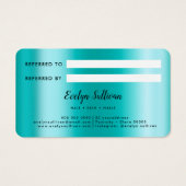 ティール(緑がかった色)フェイク箔の紹介カード (裏面)