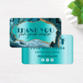 ティール（緑がかった色）フェイク箔ディスカウントカード (デスク)