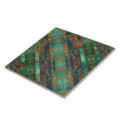 ティール（緑がかった色）フェイク茶色パテインスパイアィナ タイル (側面)