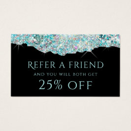 ティール（緑がかった色）フェイク虹色グリッター紹介カード