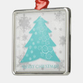 ティール（緑がかった色）フェスティバルクリスマスツリーセラミックオーナメント メタルオーナメント (左)