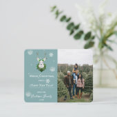 ティール(緑がかった色)フェスティバルトインデアホリデーフォトカード シーズンカード (スタンド正面)