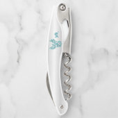 ティール（緑がかった色）フェニックスモノグラムコルクスクリュ ソムリエナイフ (裏面)