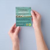 ティール（緑がかった色）フェンス、ガーデンセンター、園芸家 チラシ (手)