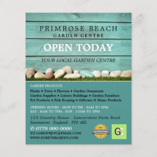 ティール（緑がかった色）フェンス、ガーデンセンター、園芸家 チラシ