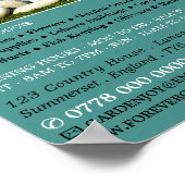 ティール（緑がかった色）フェンス、ガーデンセンター、園芸家 ポスター (角)