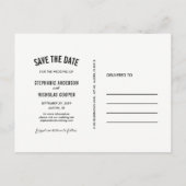 ティール（緑がかった色）フォイル愛ハート結婚式の日付を保存 案内ポストカード (裏面)