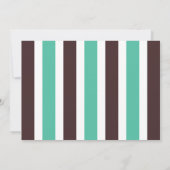 ティール（緑がかった色）フクロウベビー名レースベビーシャワーゲーム 招待状 (裏面)