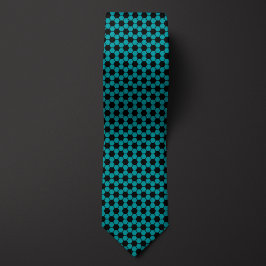 ティール（緑がかった色）フットボールサッカーボールパターン ネクタイ