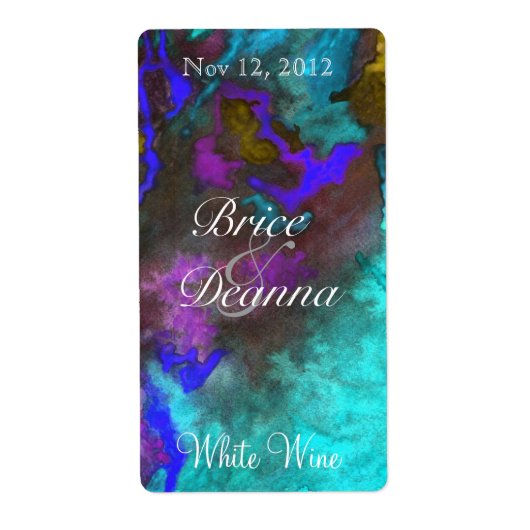 ティール（緑がかった色）フュージョン結婚2のワインラベル ラベル (正面)