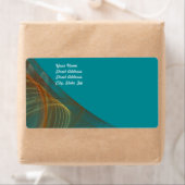 ティール(緑がかった色)フラクタル背景出荷ラベル ラベル (インサイチュ)