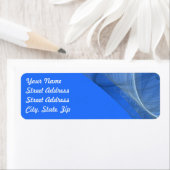 ティール(緑がかった色)フラクタル背景差出人住所シール ラベル (インサイチュ)