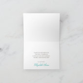 ティール(緑がかった色)フラワークロス第一聖餐会 サンキューカード (内部)