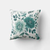 ティール（緑がかった色）フラワーディライト クッション (裏面)
