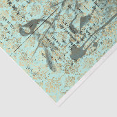 ティール（緑がかった色）フランスの鳥18ポンドのデコページ 薄葉紙 (詳細)