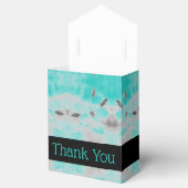 ティール（緑がかった色）フローラとグレー結婚ズ フェイバーボックス (オープン)