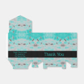 ティール（緑がかった色）フローラとグレー結婚ズ フェイバーボックス (折り畳みなし)