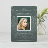 ティール（緑がかった色）フローラカスタム写真詩サンキューカード サンキューカード (スタンド正面)