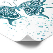 ティール（緑がかった色）フローラキンセアニェラウェルカムサイン ポスター (角)