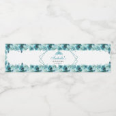 ティール（緑がかった色）フローラキンセアニェラウォーターボトルラベル ペットボトルラベル (シングルラベル)