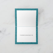 ティール(緑がかった色)フローラキンセアニェラサンキューカード 招待状 (内部)