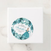 ティール（緑がかった色）フローラキンセアニェラサークルメッセージカード フェイバータグ (インサイチュ)