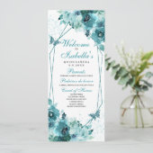 ティール(緑がかった色)フローラキンセアニェラ計画 招待状 (スタンド正面)