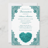 ティール(緑がかった色)フローラキンセアニラ15th誕生日招待状 招待状 (正面)