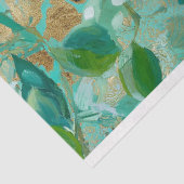 ティール(緑がかった色)フローラチータープリントデコペ 薄葉紙 (詳細)