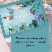 ティール（緑がかった色）フローラフォイル母の日グリーティングカード 箔シーズンカード