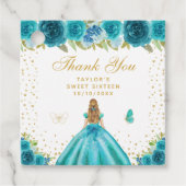 ティール（緑がかった色）フローラブロンドヘアプリンセスSweet sixteen フェイバータグ (正面)