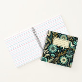ティール(緑がかった色)フローラ広場 ノートブック (内部)
