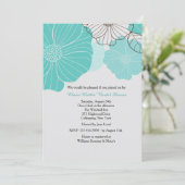 ティール(緑がかった色)フローラ招待状 招待状 (スタンド正面)