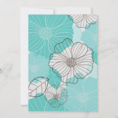 ティール(緑がかった色)フローラ招待状 招待状 (裏面)