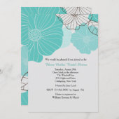 ティール(緑がかった色)フローラ招待状 招待状 (正面/裏面)