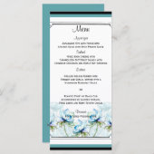 ティール(緑がかった色)フローラ水の色結婚のメニュー メニュー (正面/裏面)