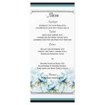 ティール（緑がかった色）フローラ水の色結婚のメニュー