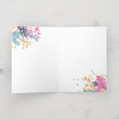 ティール（緑がかった色）フローラ水彩聴診器ナース感謝していyou 箔グリーティングカード (内側レイダウン)