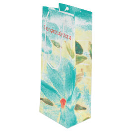 ティール（緑がかった色）フローラ祝い ワインギフトバッグ