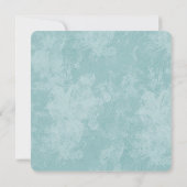 ティール（緑がかった色）フローラ結婚エンボスの発願 招待状 (裏面)