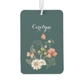 ティール（緑がかった色）フローラ カーエアーフレッシュナー (裏面)