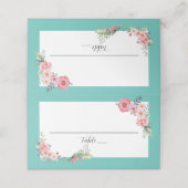 ティール（緑がかった色）フローラ プレイスカード (外部開封)