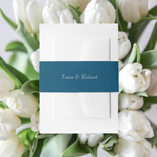 ティール(緑がかった色)ブシンプルルーズスタイル名結婚の 招待状ベリーバンド